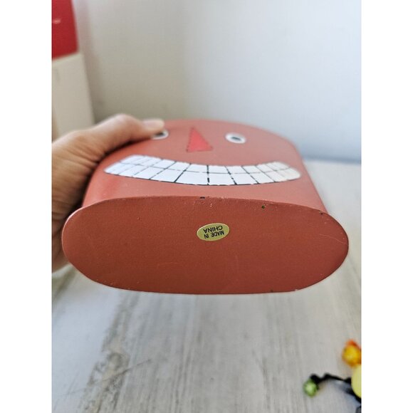 Metal pumpkin shabby chic basket container Halloween decor vtg style - Picture 7 of 7